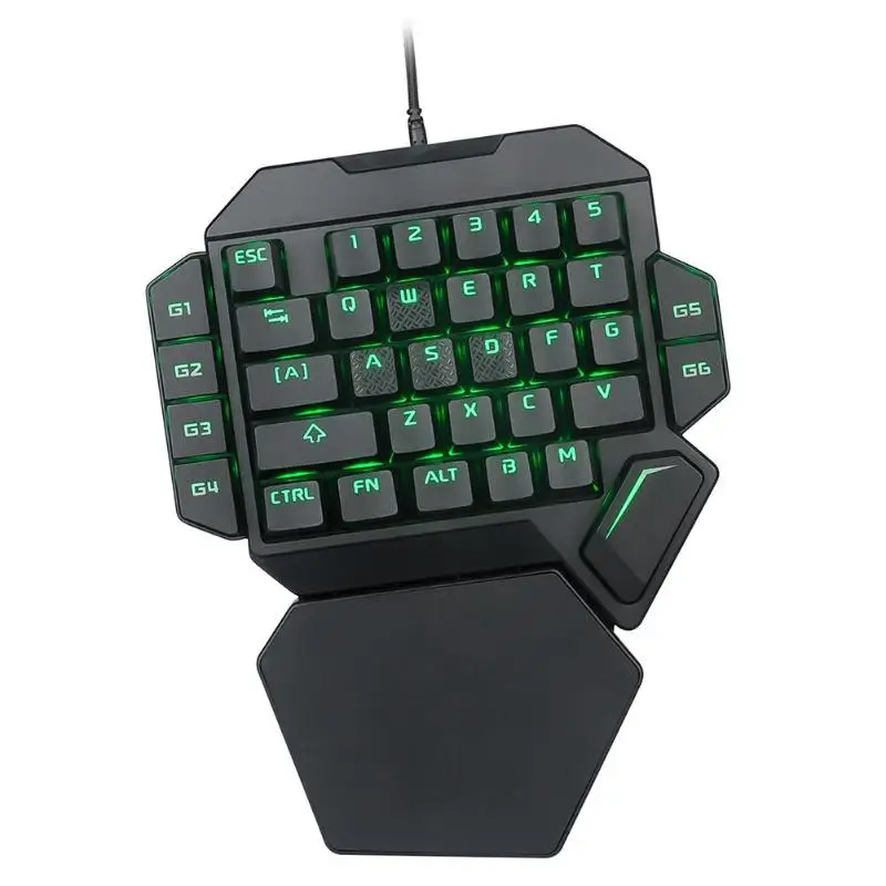 K50 мини игровая Проводная клавиатура USB с одной рукой макро 35 клавиш синий
