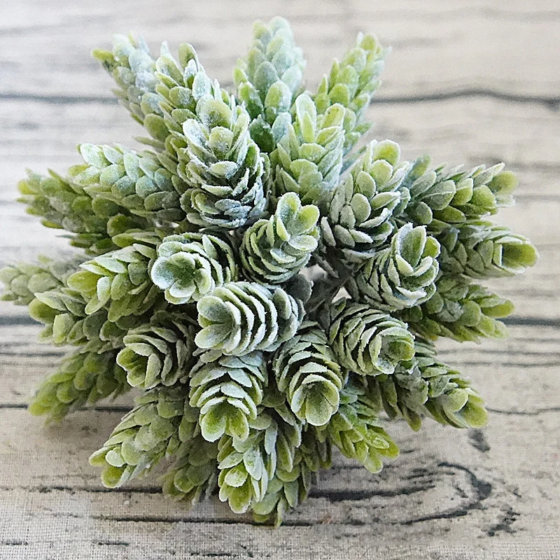30 головок 1 комплект имитация зеленого растения дешевый искусственный цветок из пластика домашний декоративный столик Свадебный декор
