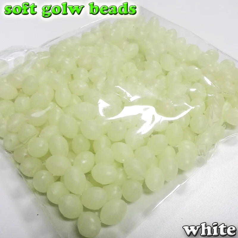 

NEW fishing soft glow oval beads size 3*4 4*6 6*8 6*10 7*10 8*12cm color: white 1000pcs/lot