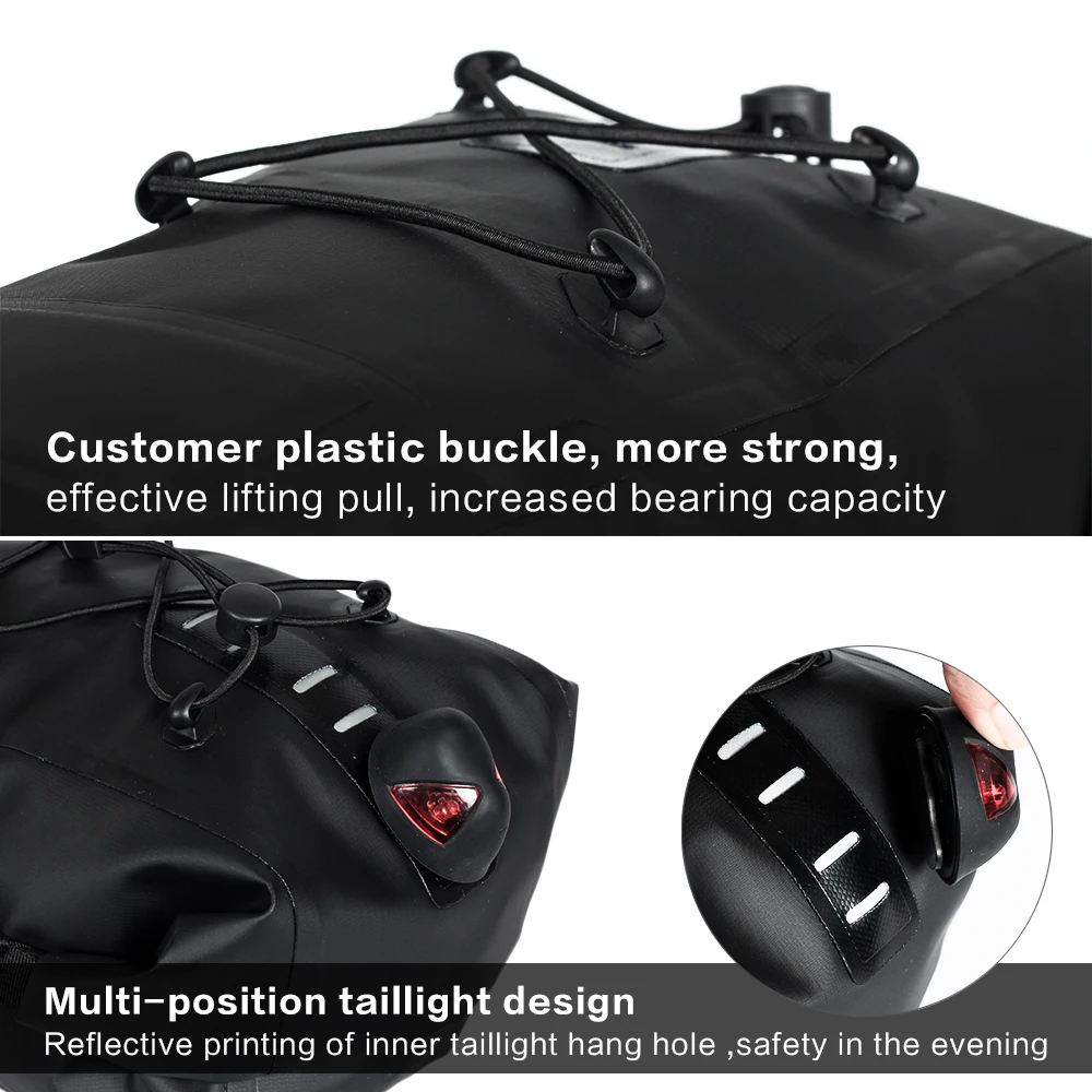 Excellent RHINOWALK Bicycle Bags Bike Saddle Bag Mountain Road Cycling Tail Rear Bag Waterproof Luggage Pannier Pouch Bike Accessories 12L 3