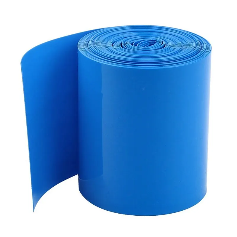 

5 Meters 50mm Width PVC Heat Shrink Wrap Blue for 2 x 18650 Battery