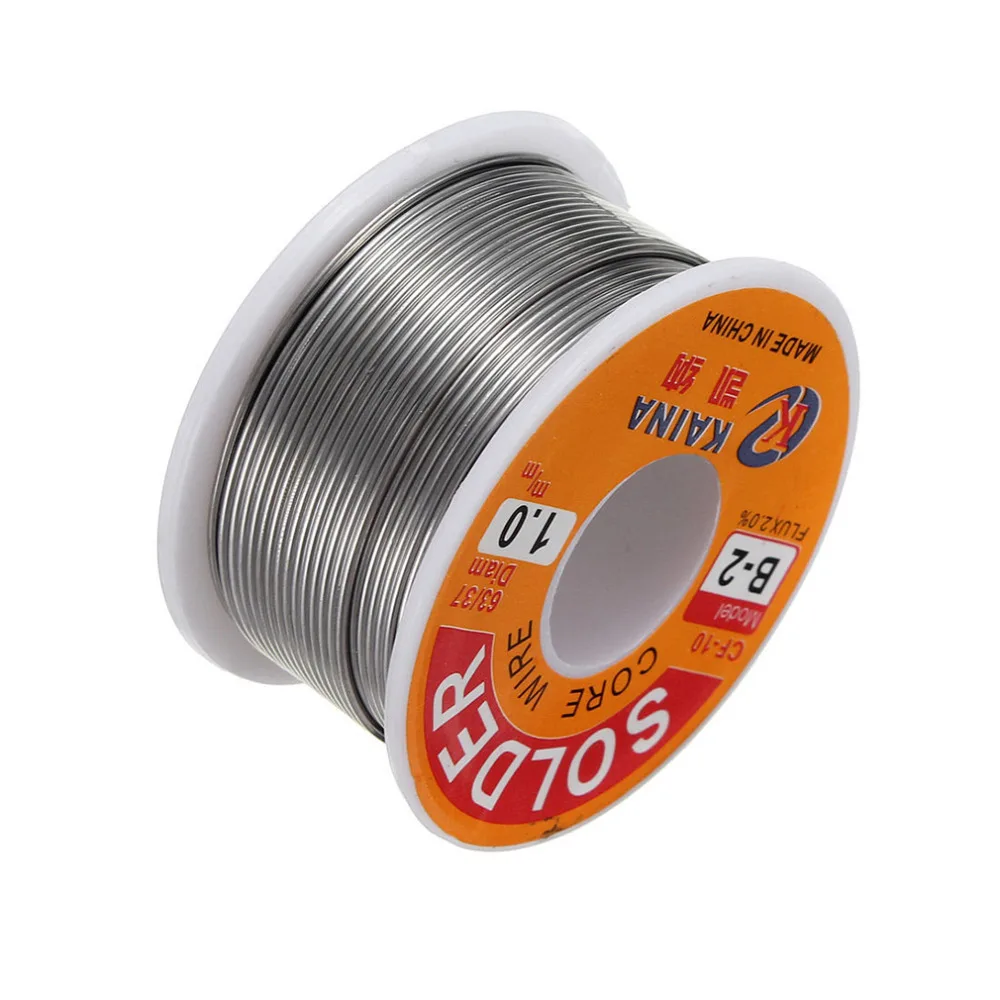 New Welding Iron Wire Reel 100g/3.5oz FLUX 2.0% 1mm 63/37 45FT Tin Lead Line Rosin Core Flux Solder Soldering  Wholesale