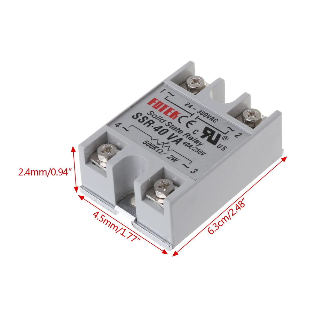 

24V-380V SSR-40VA 40A DC-AC Solid State Relay Module For Temperature Controller #0604