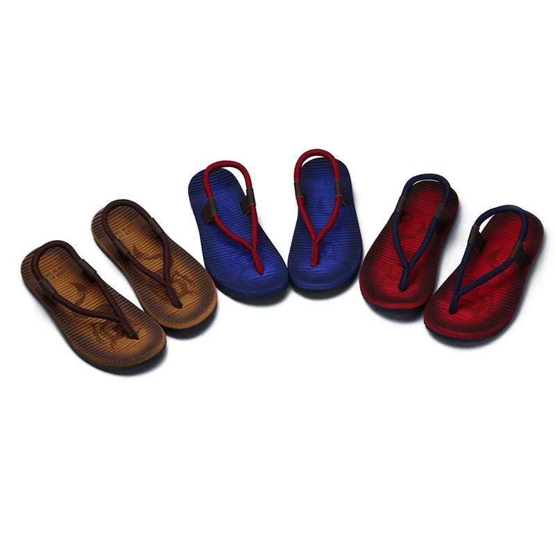 Men's Fashion Casual Flat Flip Flops Slippers Beach Sandals Outdoor Skid Shoes Mans footwear terlik kapcie 40JA306