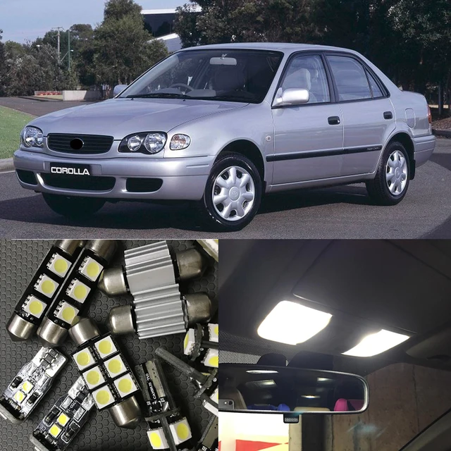 10Pcs White LED Lights Bulb Interior Package Kit For Toyota Corolla