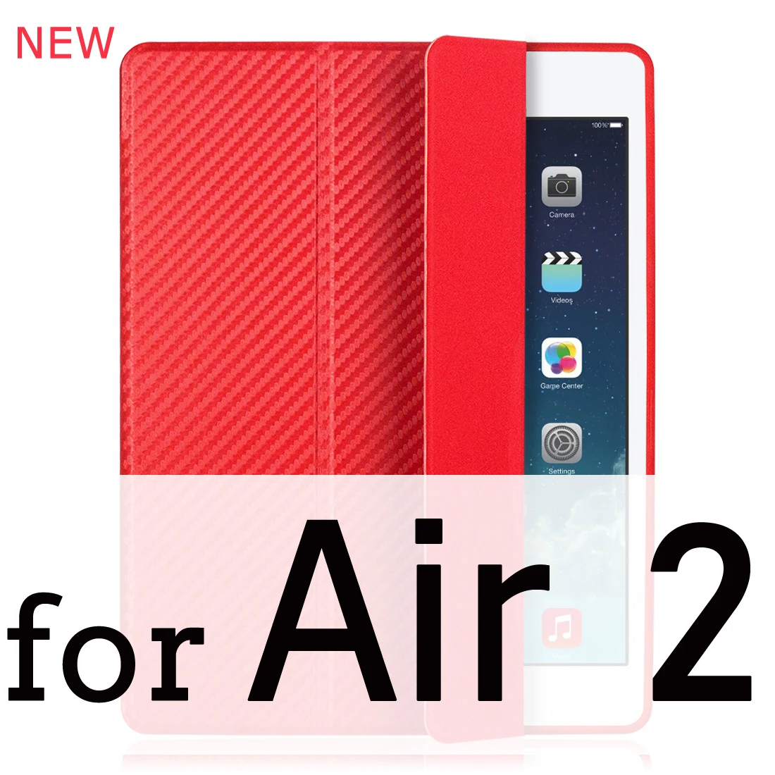 Для iPad Air Чехол Air 2 Air 1 Funda силиконовый мягкий задний Тонкий чехол из искусственной кожи для Apple iPad Air 1 2 5 6 Чехол TriFold Stand Smart Cover - Цвет: Cool Red 2