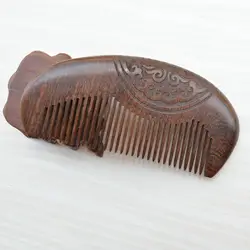  Профессиональный инструмент для укладки настоящий Сандал подарок борода щетка для волос гребень деревянный Карманный Изысканный резной