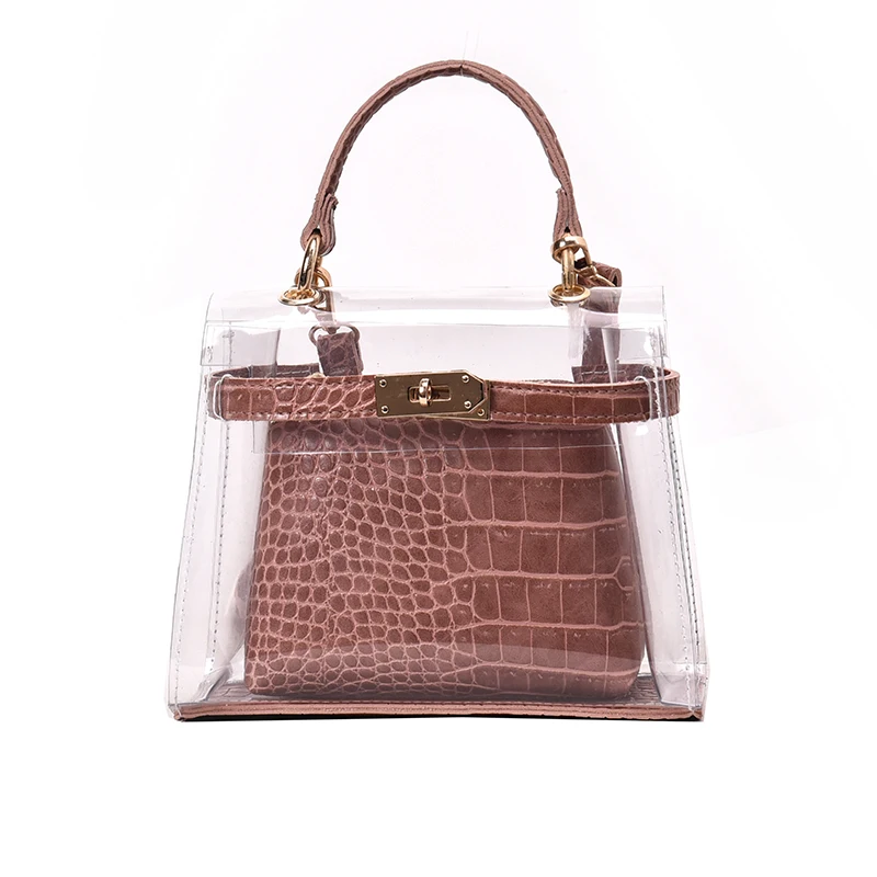 

New Fashion Shoulder Crossbody Bags for Women 2019 Designer PVC Transparent Beach Bag Woman Handbag Purse Clear Bag sac a main