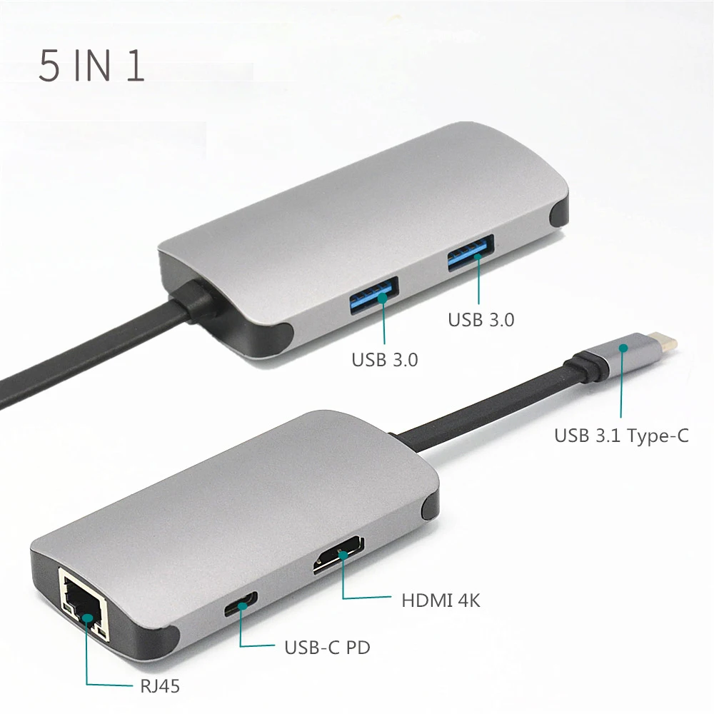 TYPE-C до 4 K HDMI USB3.0 концентратор гигабитная сетевая карта 4 K конвертер высокой четкости MACBOOK док-станция