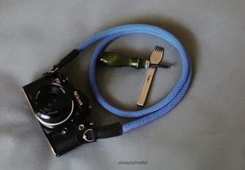 

Blue Climbing rope 10mm handmade Camera neck shoulder strap Windmup