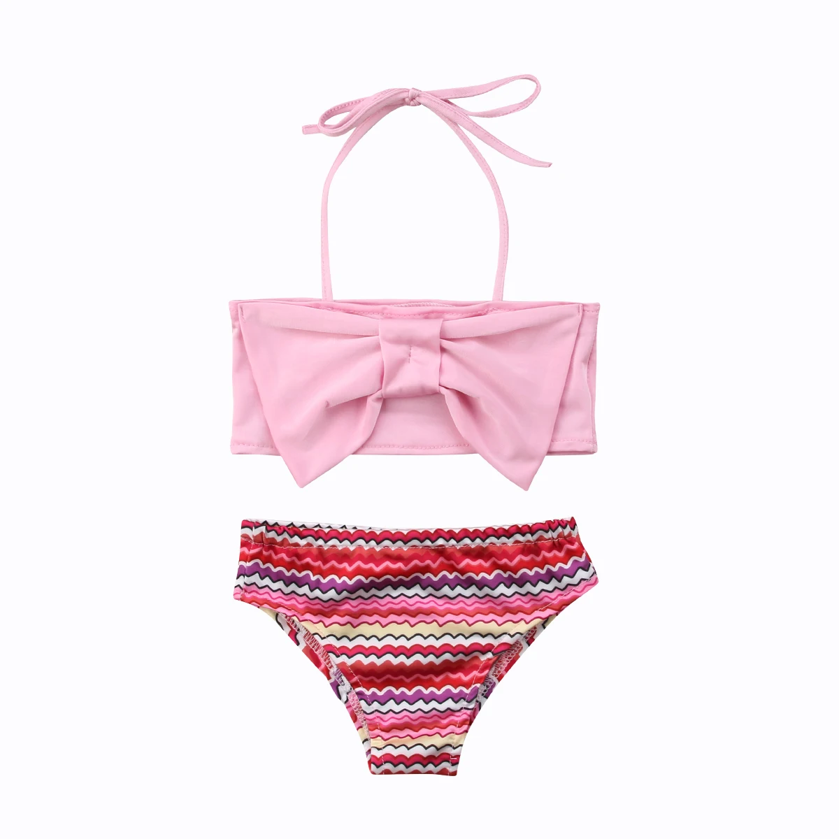 Toddler Kids Baby Girls Bow Tankini Two Piece Suits Summer Halter
