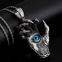 Крутое ожерелье из нержавеющей стали с подвеской в виде когтя дракона для мужчин, для тяжелых мужчин s 60 см, цепочка, ожерелье s& Кулоны с голубым глазом, ювелирное изделие