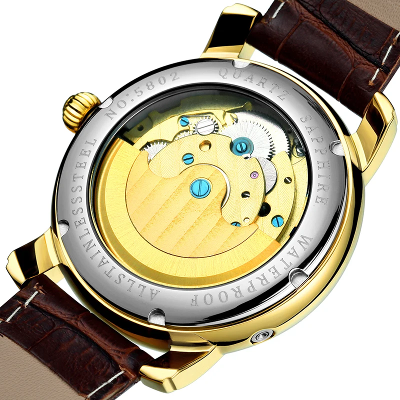 GUANQIN турбийон автоматические часы водонепроницаемые золотые брендовые роскошные часы Мужские механические часы 316L наручные часы из нержавеющей стали