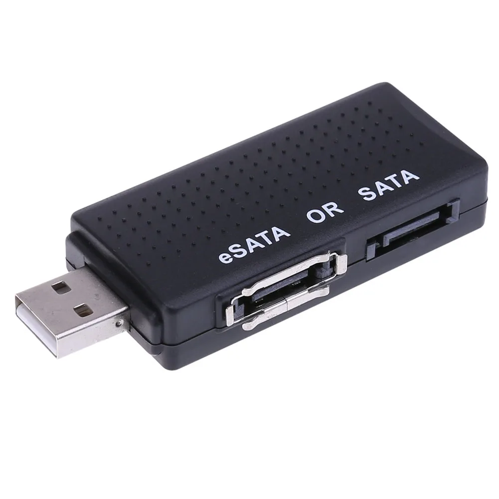 

Portable USB to eSATA/SATA Serial ATA Bridge Dual Port Adapter Converter No External Power Supply Plug and Play for Laptop