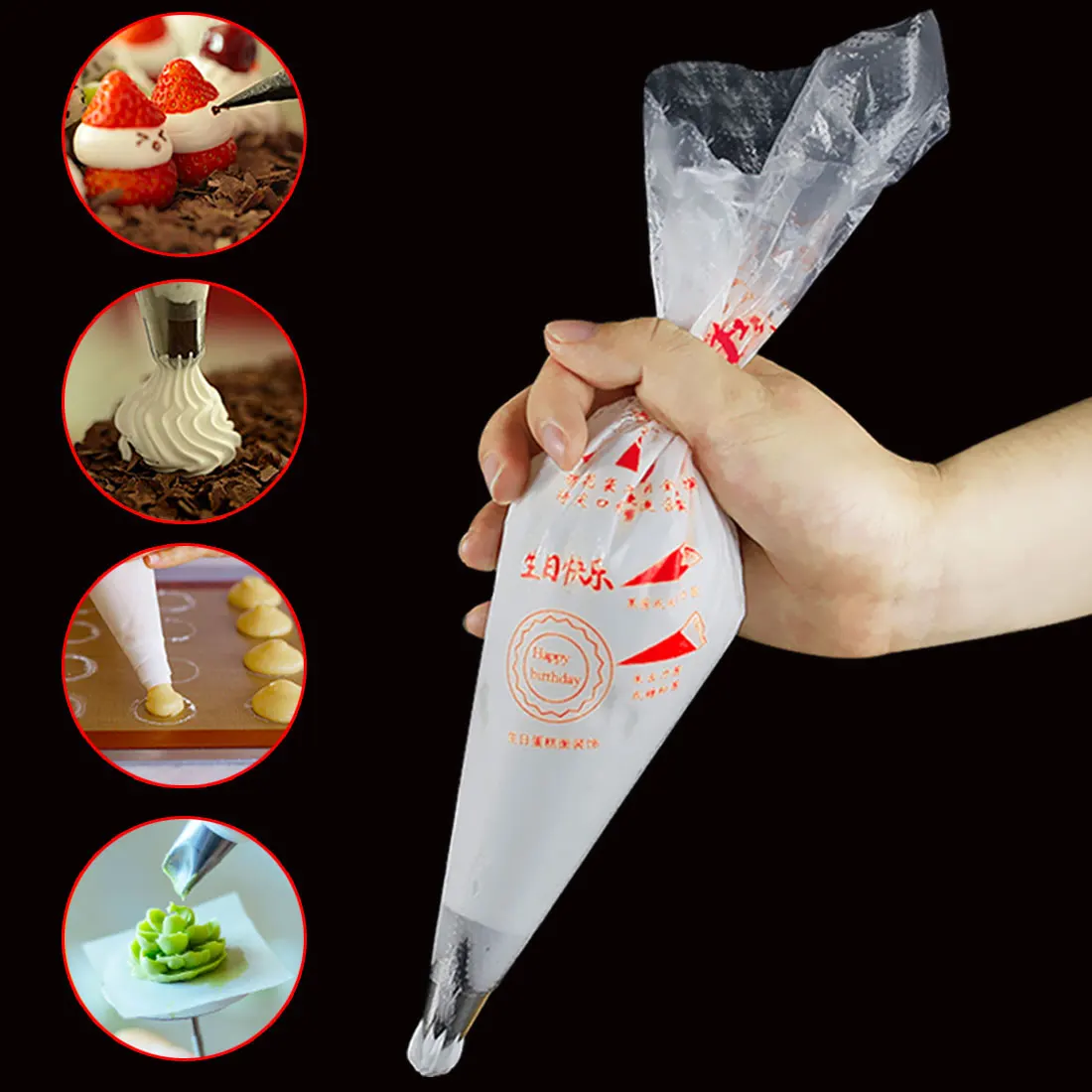 

100PCS Disposable Pastry Bag Icing Piping Cake Pastry Cupcake Decorating Bags Fondant Cake Cream Pastry Tip Baking Cake Tool