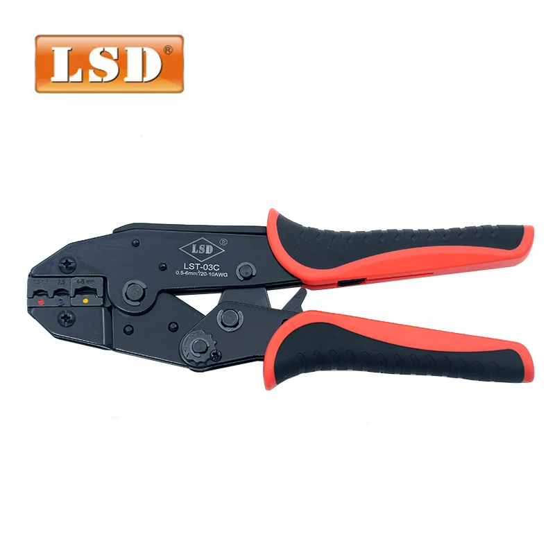 

insulated terminal crimping plier 0.5-6mm2 wire terminal crimper manual carbon steel crimper crimping tool LST-03C