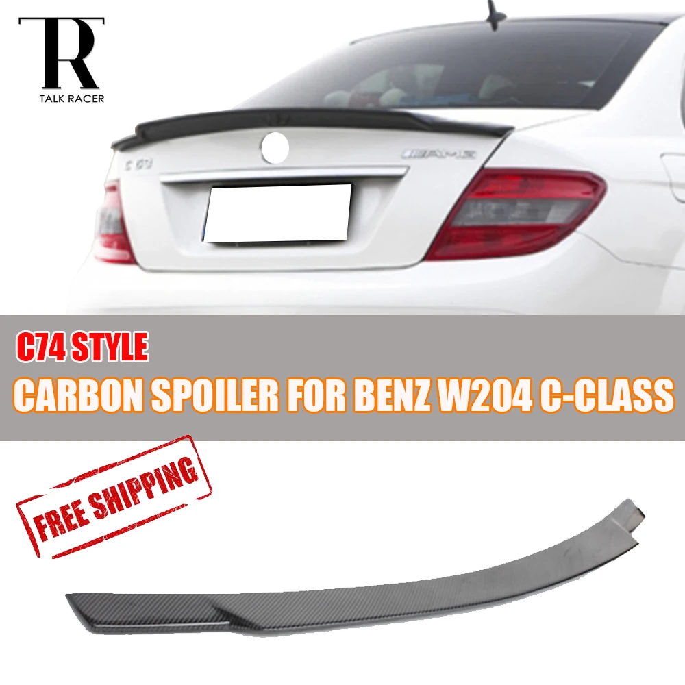 Задний спойлер C74 из углеродного волокна для Benz W204 стиль C200 C250 C300 C350 C63 AMG 2007 2013