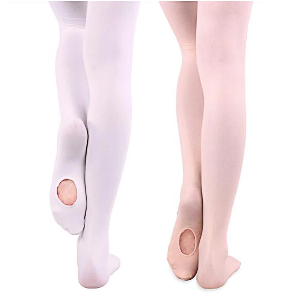 

Girls Adult Convertible Ballet Tights Seamless Microfiber Ballet Pantyhose Pink White Ballet Dance Stockings For Kids