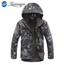 Скрытень кожа акулы, флисовая куртка V4 Военная тактическая куртка Для мужчин Водонепроницаемый ветрозащитное теплое пальто с капюшоном камуфляжного цвета в армейском стиле Костюмы