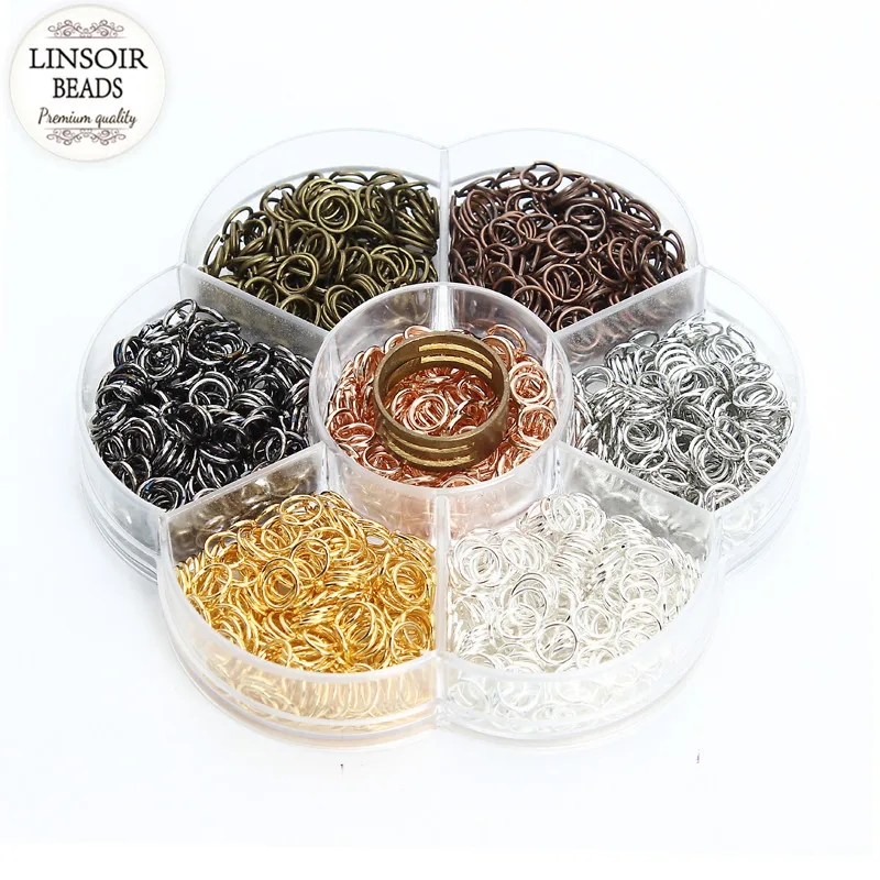 

1Box Mixed Colors 3/4/5/6/7/8/10/12mm Wholesale Tone Open Jump&Split Rings With Open/Close Tools Ring Diy Jewelry Making F3494