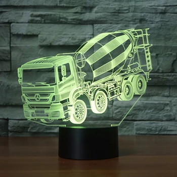 

3D Agitating Lorry Night Light Creative Colorful Lights Home Bedroom Night Lamp Remote Control+USB Touch Button Kid's Gift