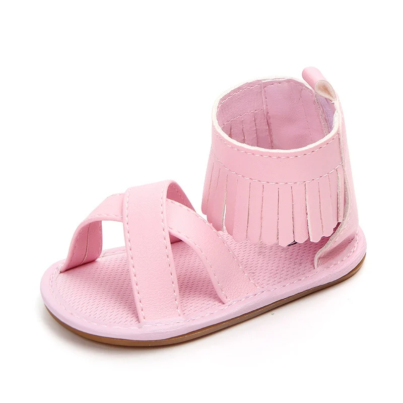 Сандалии для летнего отдыха с галстуком-бабочкой для новорожденных; модные детские сандалии для девочек; обувь с кисточками из искусственной кожи; детские сандалии