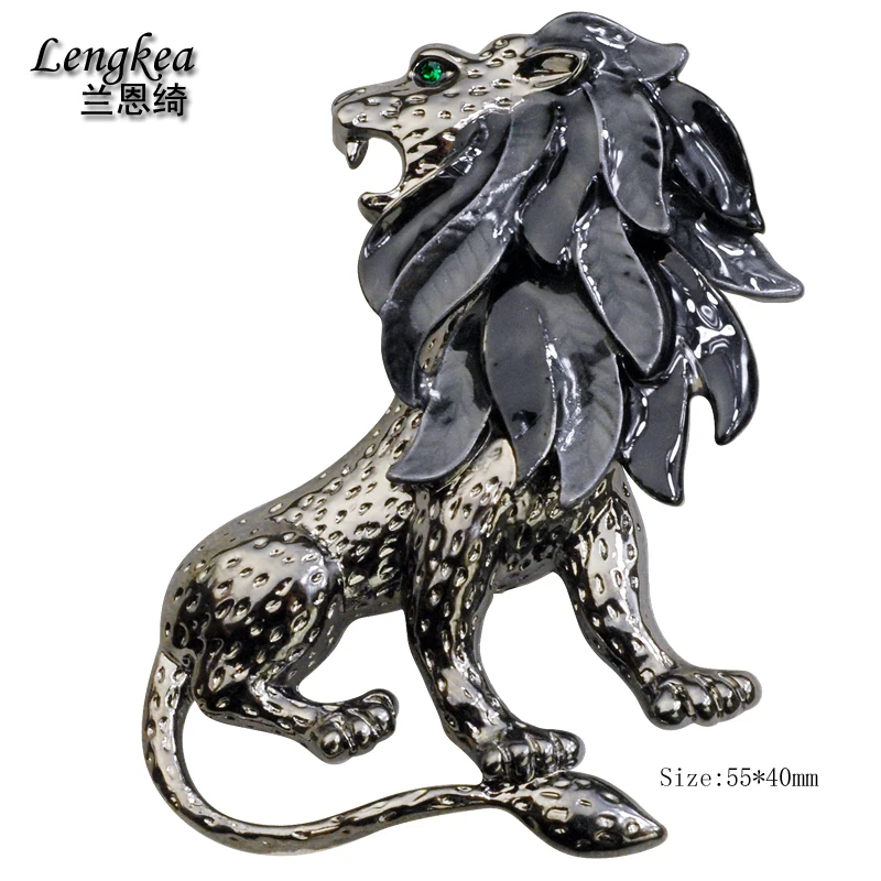 Free shipping personality original design retro lion brooch male suit