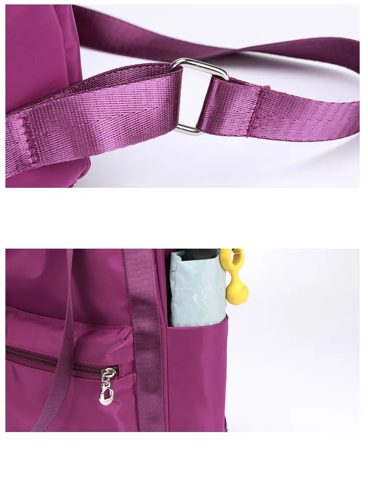 Для женщин женские сумки модные простые карман на шнурке для девочки школьный нейлоновый рюкзак через плечо складной Водонепроницаемый