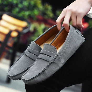 

BLOOMNEXT Spring Summer Men Driving Shoes Breathable Moccasins Loafers Leather Boat Shoes Slip On Casual Gommino Driving Shoes
