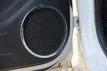 Para Nissan Qashqai J11 2014 2015-2017 Porta Caixa de Som Anel Banhado Painel Decoração Estilo Do Carro Etiqueta Auto Acessórios 4 Pcs