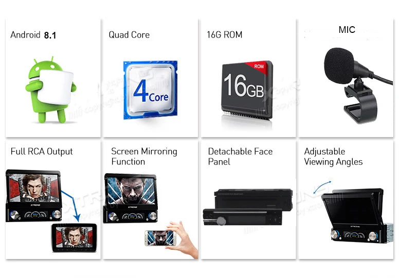 Cheap Quad Core Android 8.1 2G RAM  ROM 16G Support 4G LTE SIM Network Car GPS 1 din Universal car Radio player dvd SWC RDS 2