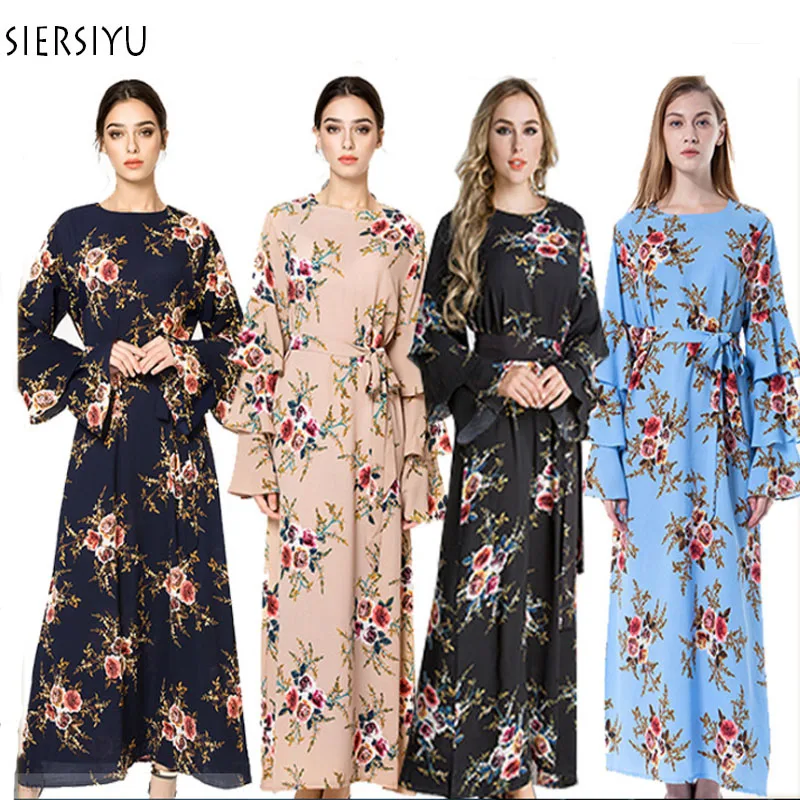 

New plus Size M-7XL Women Fashion Dresses and Dresses for Arab Muslims Dubai Abaya Saudi Malaysian Ladies Female Black Dubai Gar