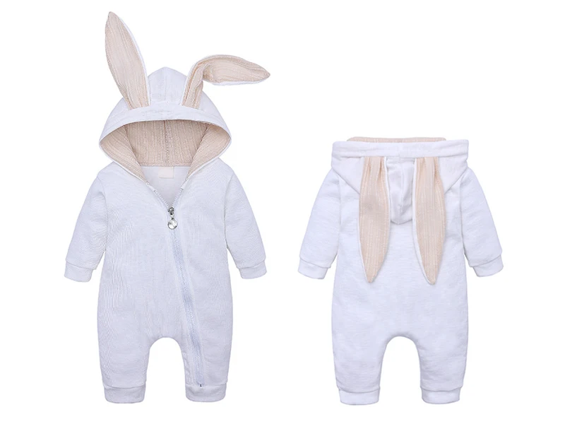 long sleeve rabbit hooded rompers jumpsuit