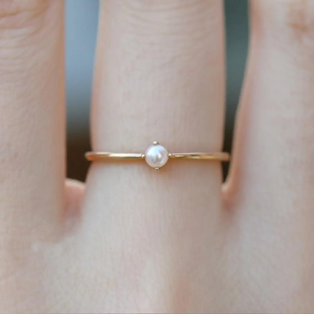 Elegant Faux Pearl Inlaid Finger Ring Women Party Banquet Charm Jewelry Gift New | Украшения и аксессуары