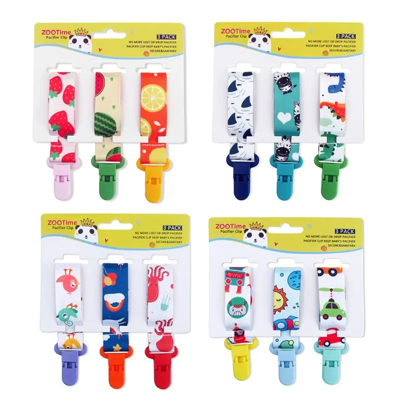 

Dummy Clips Baby Pacifier Clips 3 Pack Pacifier Holder Straps for Girls Plastic Teething Clips Modern Unisex Design