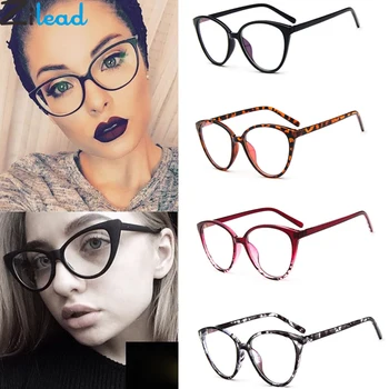 Zilead rétro oeil de chat clair lentille cadre de lunettes marque femmes bleu-ray monture de lunettes de vue myopie lentille cadre plaine lunettes
