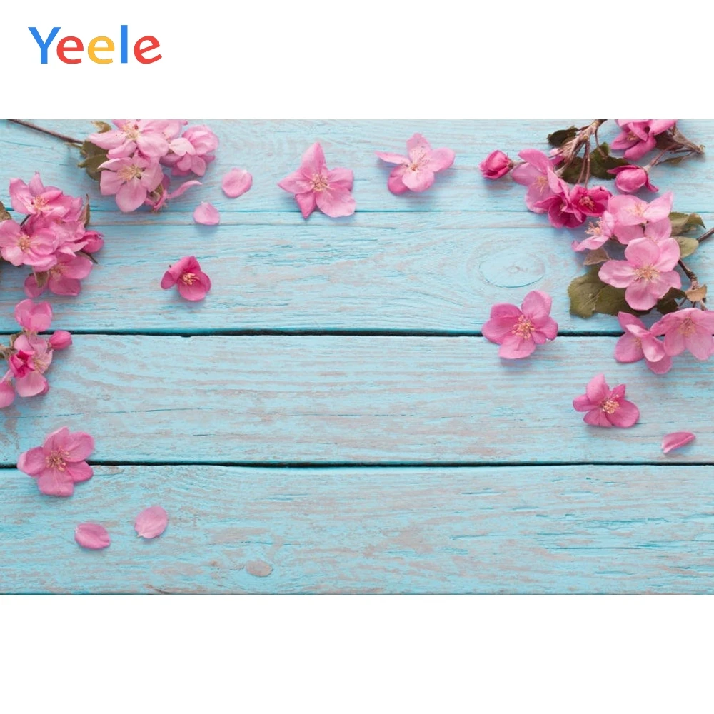 

Yeele Flowers Lace Blue Wooden Board Planks Commodity Show Cloth Photography Backgrounds Photographic Backdrops For Photo Studio