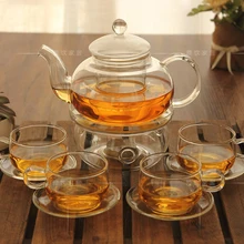 Новое поступление творческий термостойкие костяного фарфора стекло набор для цветочного чая со свечой нагревательная база день чай Комплект