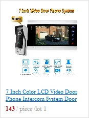 7 дюймов видео дверной монитор телефона домофон Системы комплект дверной звонок Камера Ночное видение 1200 ТВЛ запись sd-карта Поддержка 1 v 4