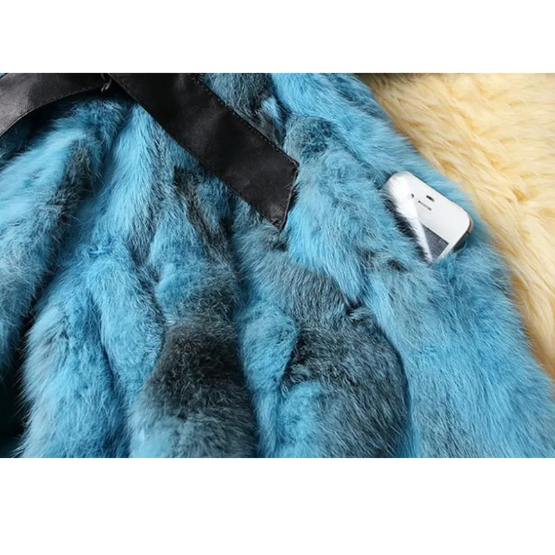 DL7002 Free Shipping Genuine Rabbiat Fur Coats Jackets Women Nature Fur Vest Waistcoat Real Rabbit Fur Vest Plus Size