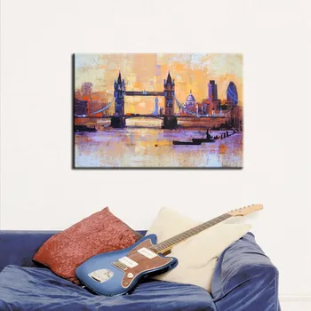 

Handmade Abstract Pictures Heavy Textured Paint on Canvas Boats in Ocean Sea Hand Painted Unique Wall Art Seascape Oil Paintings