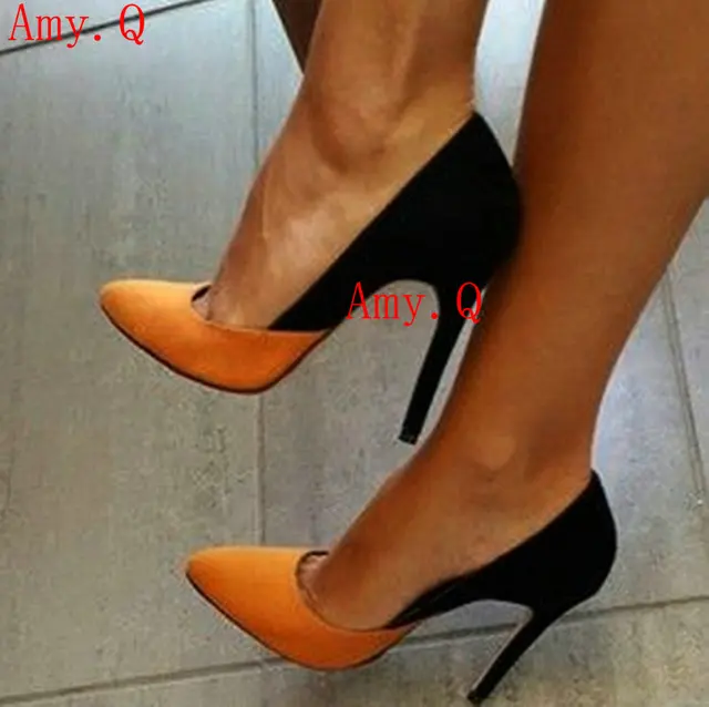 orange shoes heels