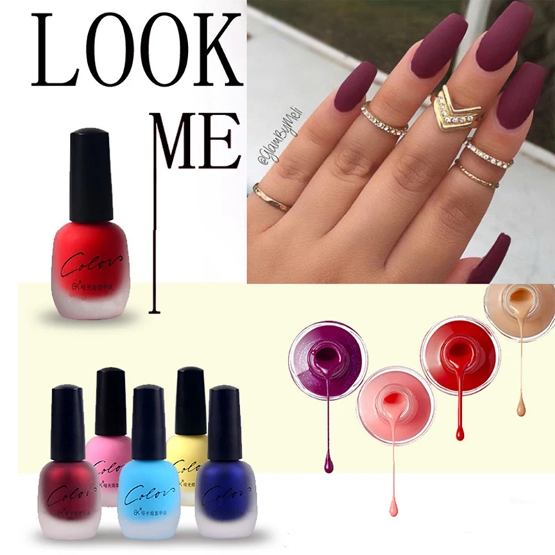 

15ml Non-toxic Elegant Matte Nail Polish Long-lasting Quick Dry Art Varnish Women Silky Matt Nail Oil Gel Enamel DIY Nail Art