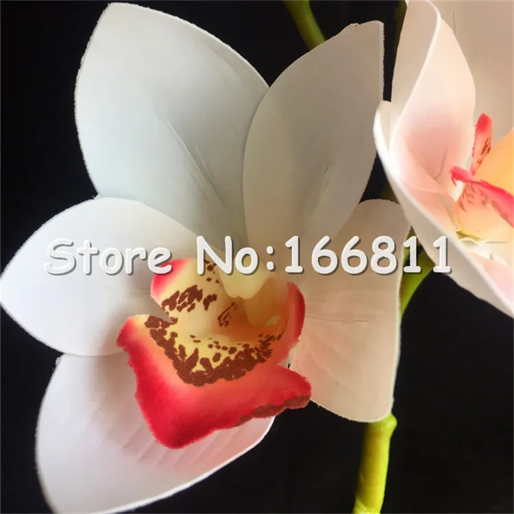 4 шт Поддельные орхидеи Цимбидиум латексный Цимбидиум 10 голов 29,9" имитация реального прикосновения орхидеи для дома декоративные искусственные цветы