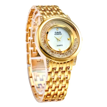 

XG75 G&D GLE&VDO Womens Watches Golden Ladies Bracelet Watch Fashion Casual Quartz Wristwatches relogio feminino Creative Gifts
