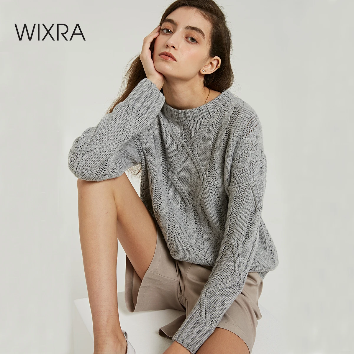 

Wixra Solid Sweaters 2019 Autumn Winter Female O Neck Casual Warm Ladies Knitted Sweater Pullovers Women's Jumpers