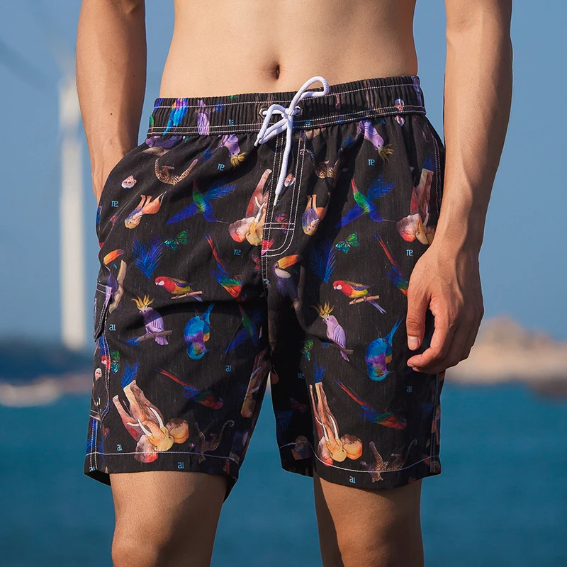 Мужские шорты, летние пляжные быстросохнущие шорты, дышащие шорты с анималистическим принтом, мужские удобные модные повседневные шорты M-3XL
