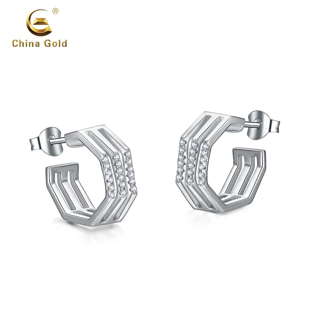 Китай Золотой Бренд очарование личности Дизайн Jewelry Серьги кубический циркон 100%