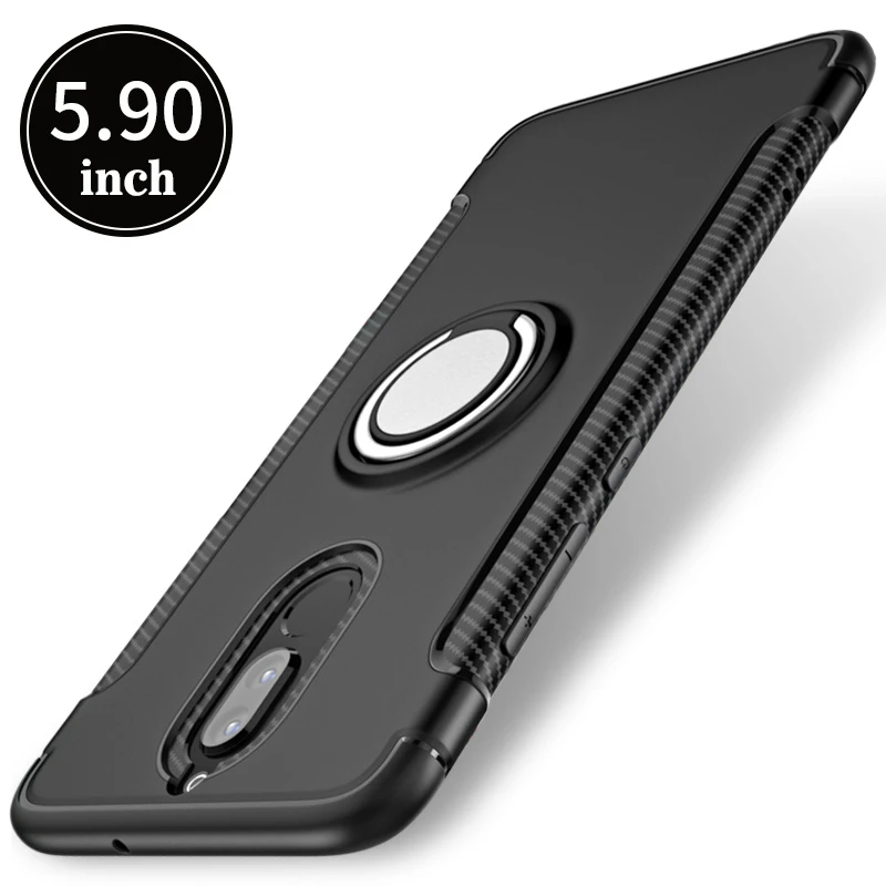 For-Huawei-Mate-10-Lite-Case-Car-Holder-Stand-Magnetic-Suction-Bracket-Finger-Ring-TPU-PC(6)