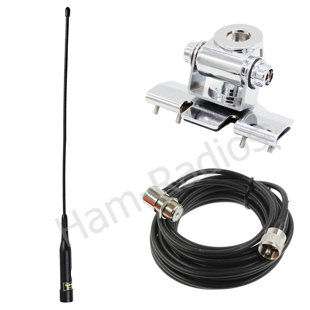 

YiniTone Nagoya NL-R2 Dual Band Antenna+RB-400 Antenna Mount+RG-58U 5M Coaxial Cable Walkie Talkie For Mobile Car CB Radio TYT